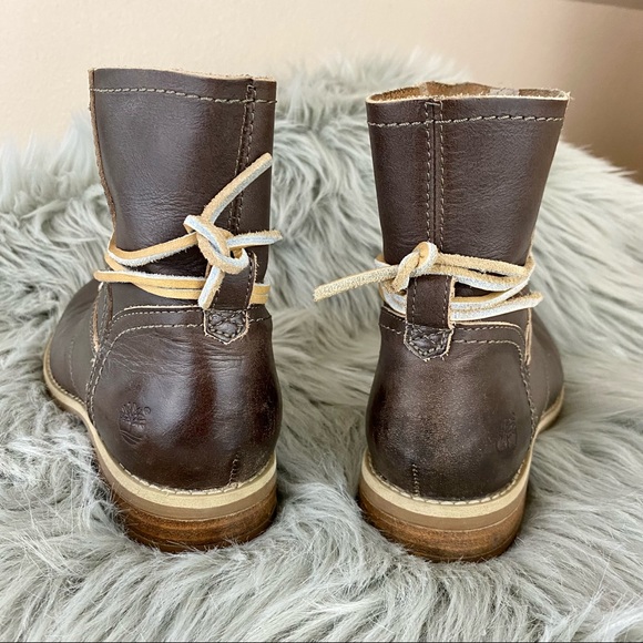 Timberland Earthkeepers Savill Hill Leather Lace Up Moto Ankle Boots Size 6 - Picture 6 of 14